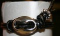 PULSERA ALUMINIO Y CUERO NEGRO O MARRON